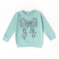 Girls Coquette Bow Christmas Lights Sweatshirt (Various Colors)