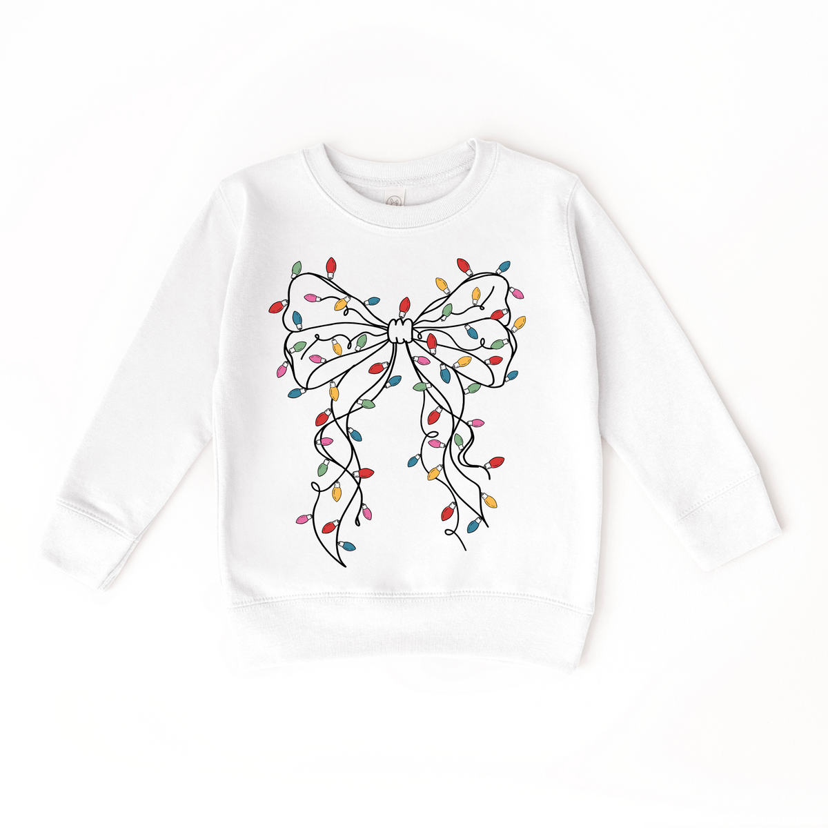 Girls Coquette Bow Christmas Lights Sweatshirt (Various Colors)