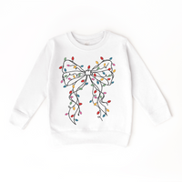 Girls Coquette Bow Christmas Lights Sweatshirt (Various Colors)