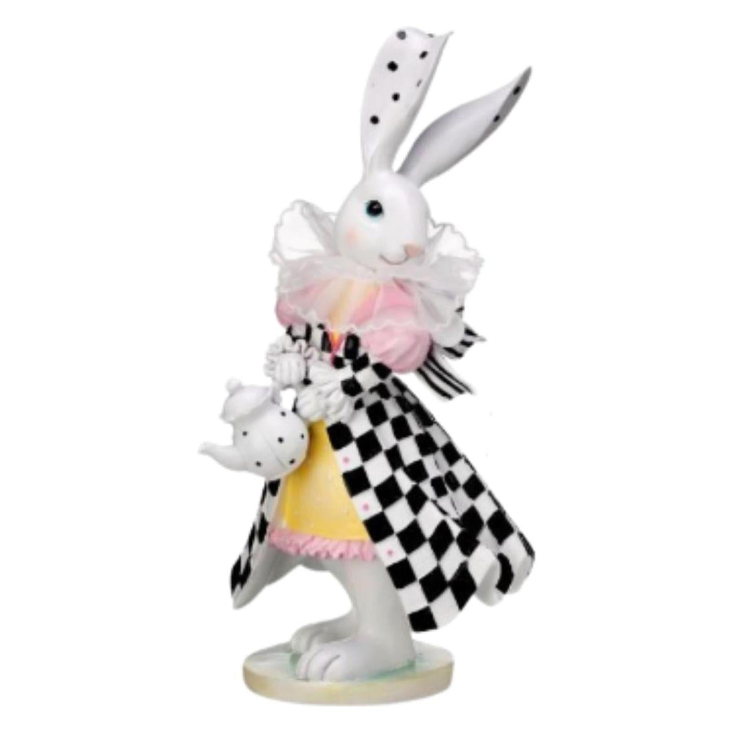 12" Resin & Fabric Brunch Bunny