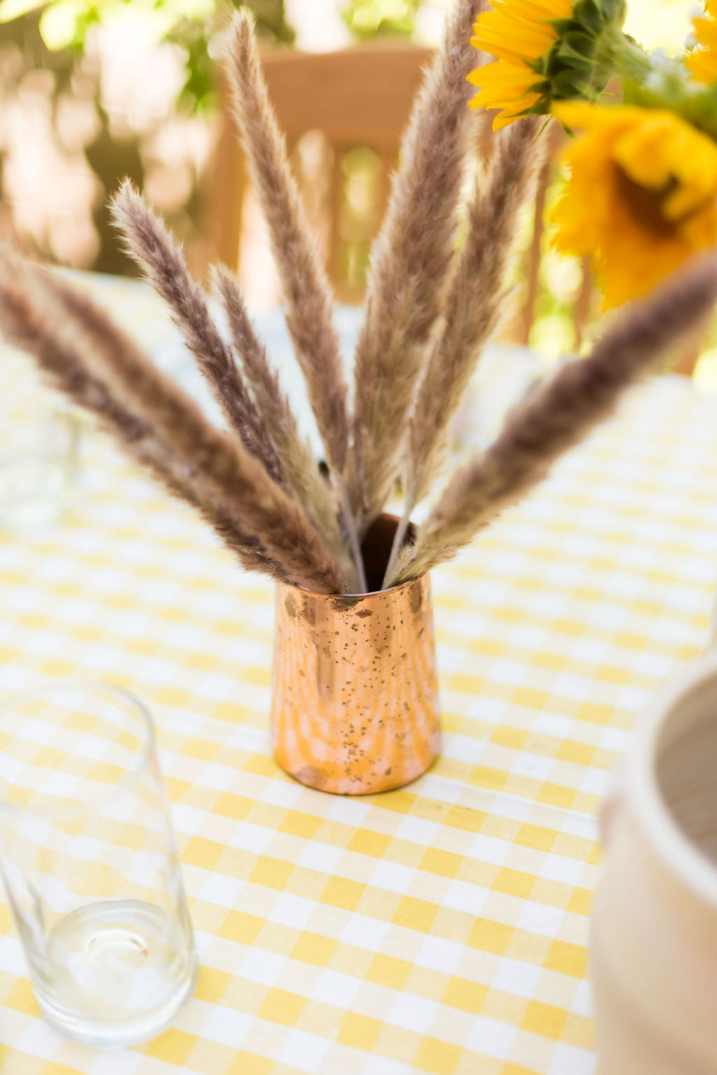 Yellow Ruffled Gingham Tablecloth (Various Sizes)