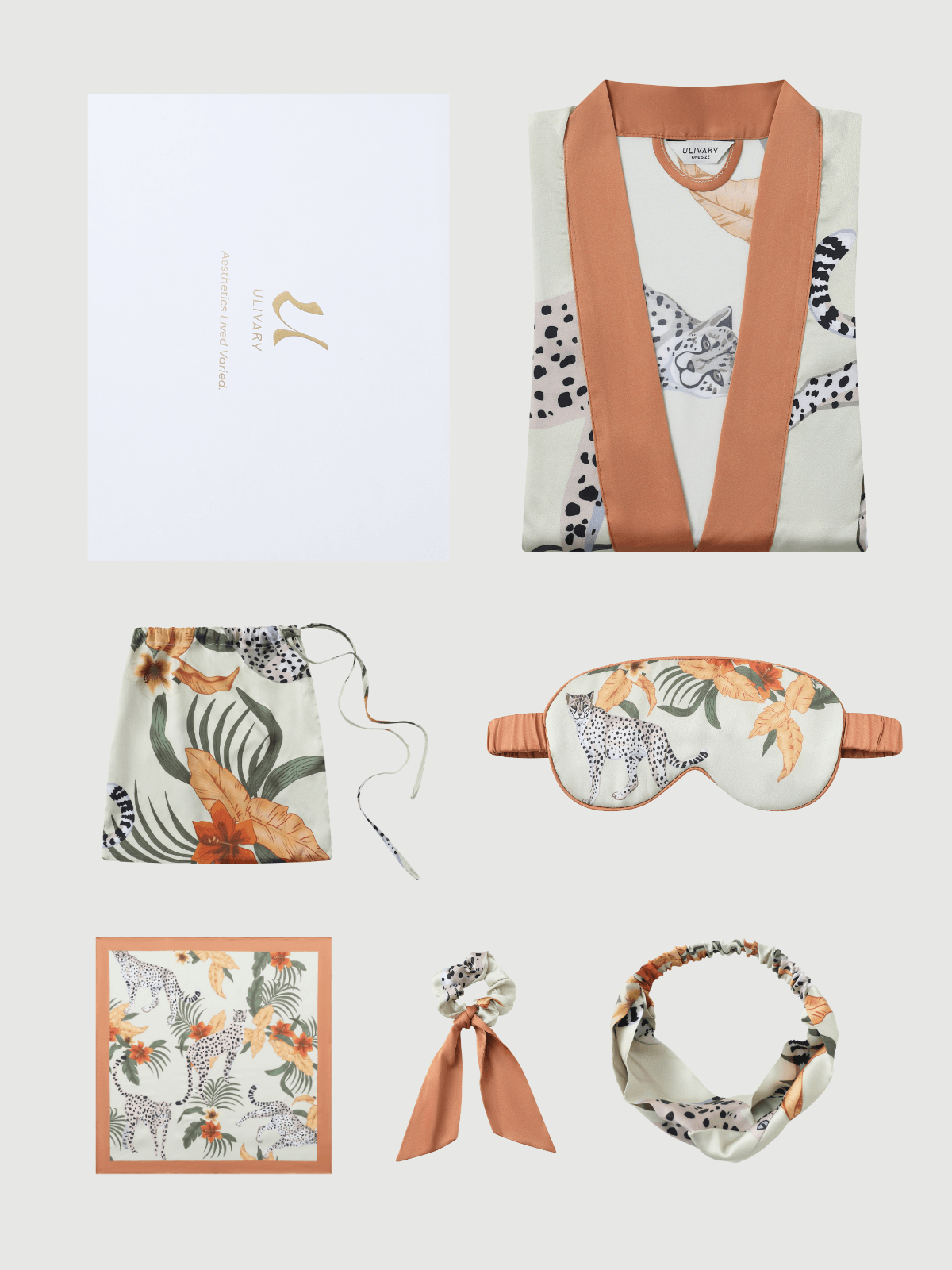Luxury Asian-inspired Kimono Robe Accessory Giftbox 6-Pcs (Various Colors)