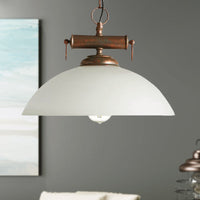 Retro Farmhouse Pendant Lamp White Glass Shade