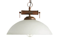 Retro Farmhouse Pendant Lamp White Glass Shade