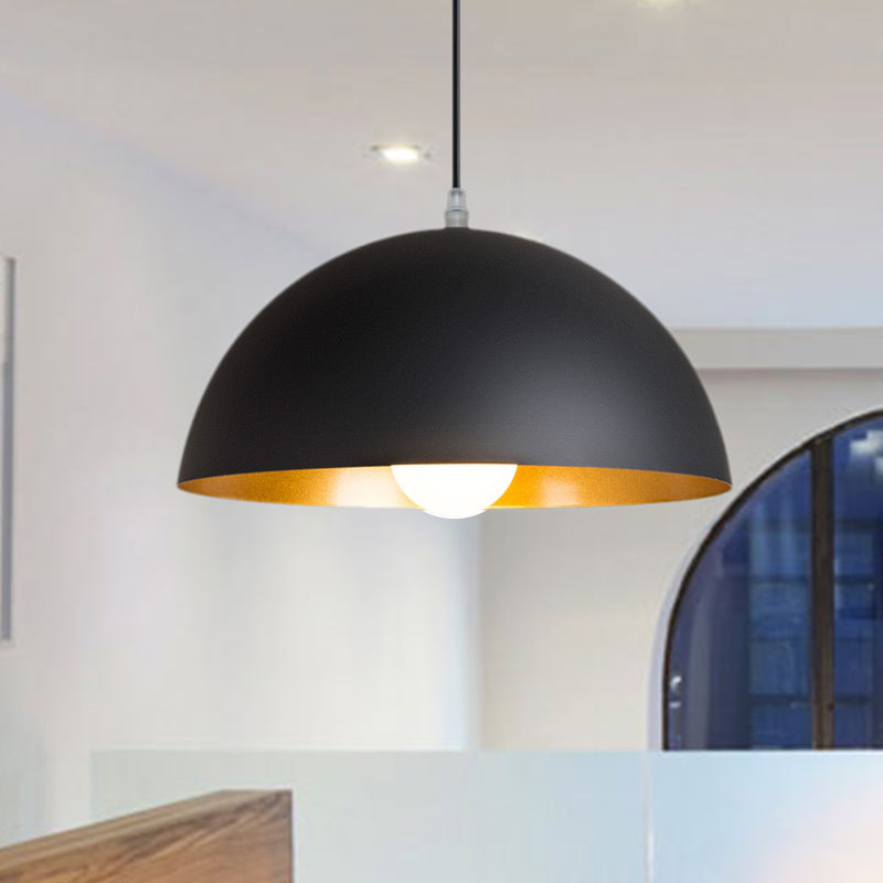 Veronica Black Pendant Lamp with a Gold Twist (2 Sizes)