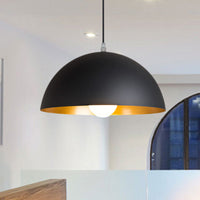 Veronica Black Pendant Lamp with a Gold Twist (2 Sizes)