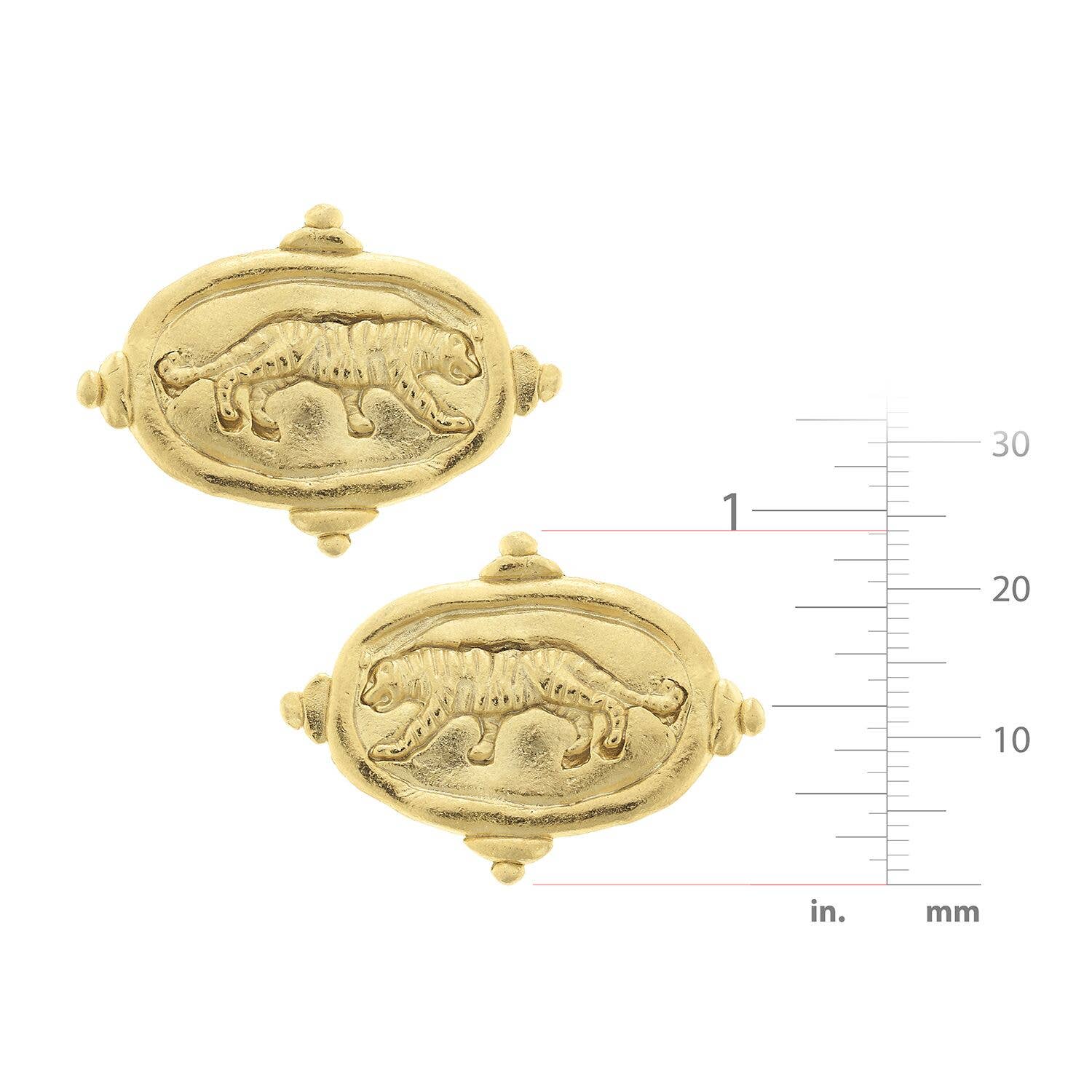 Tiger Intaglio Earrings