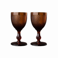 Stemmed White Wine Glass, Dark Amber
