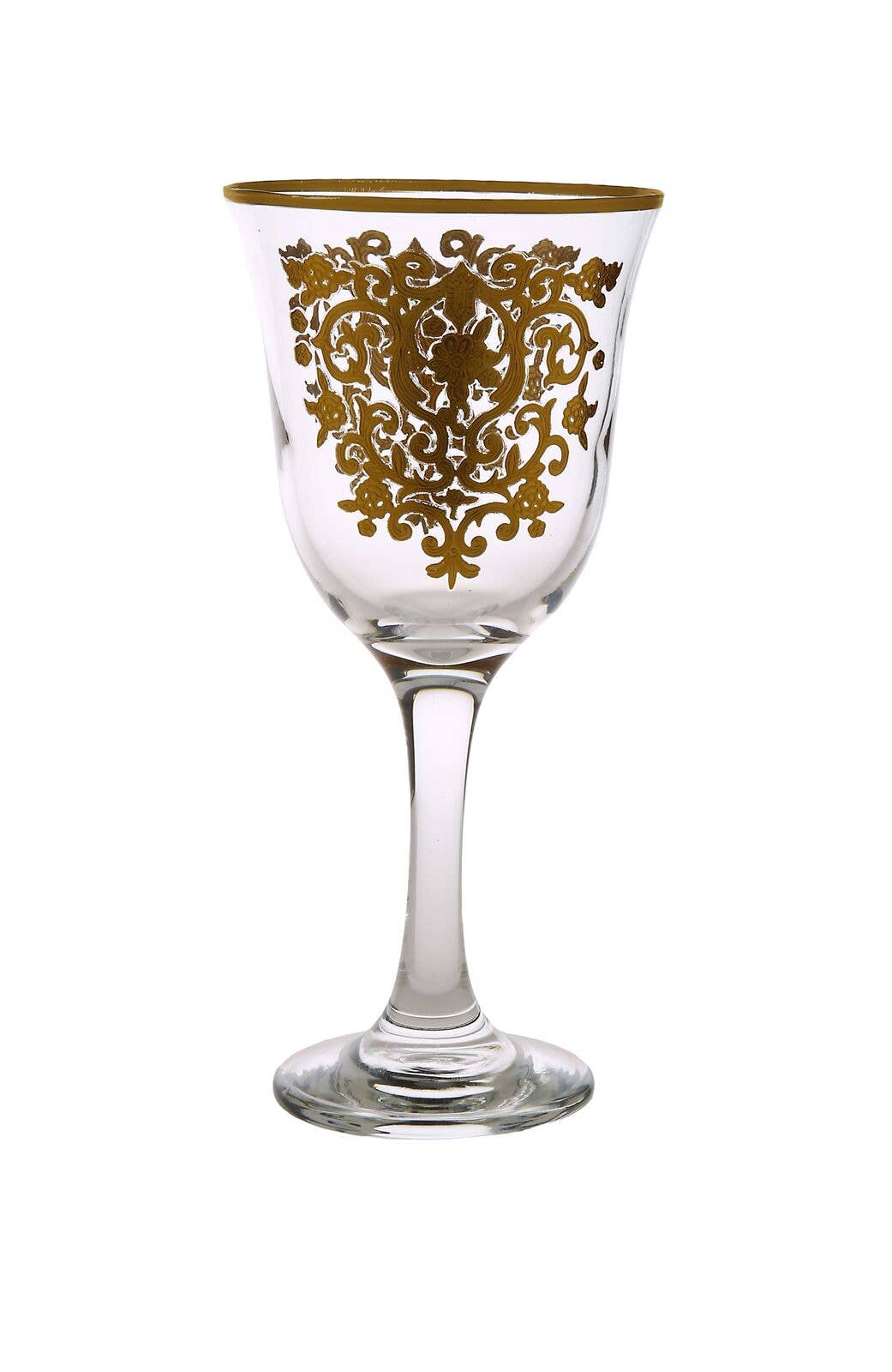 Gold Patterned Stemware Water or Wine Glass – 10 oz
