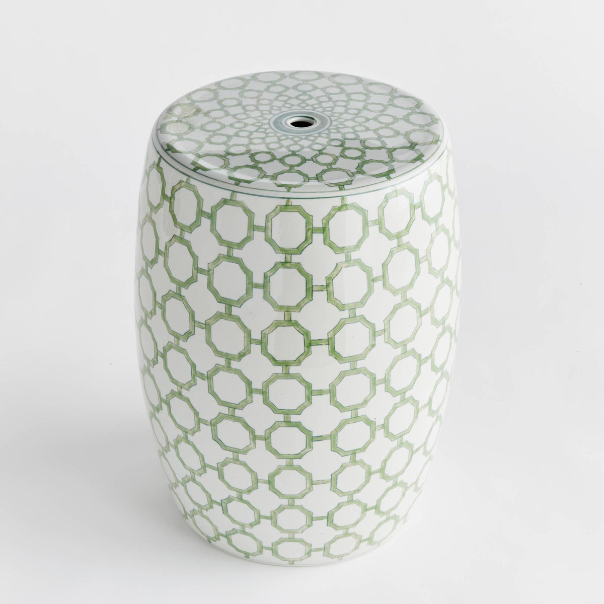 Imperial Link Green and White Chinoiserie Stool
