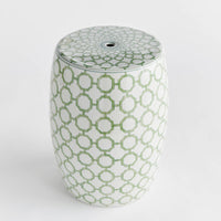 Imperial Link Green and White Chinoiserie Stool