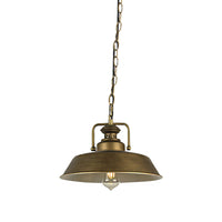 Vintage Metallic Barn Shade Pendant Lamp Antique Brass Finish