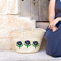 Handwoven Daisy Flower Basket