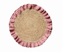 Handwoven Raffia Ruffle Placemat