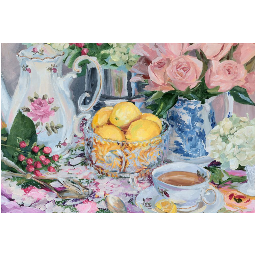 Lemon Tea No. 2 – Fine Art Tablescape Canvas Print (Various Sizes)