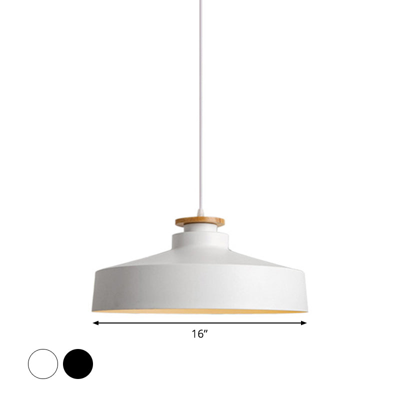 Josephine Pot Lid Pendant (in Black or White)
