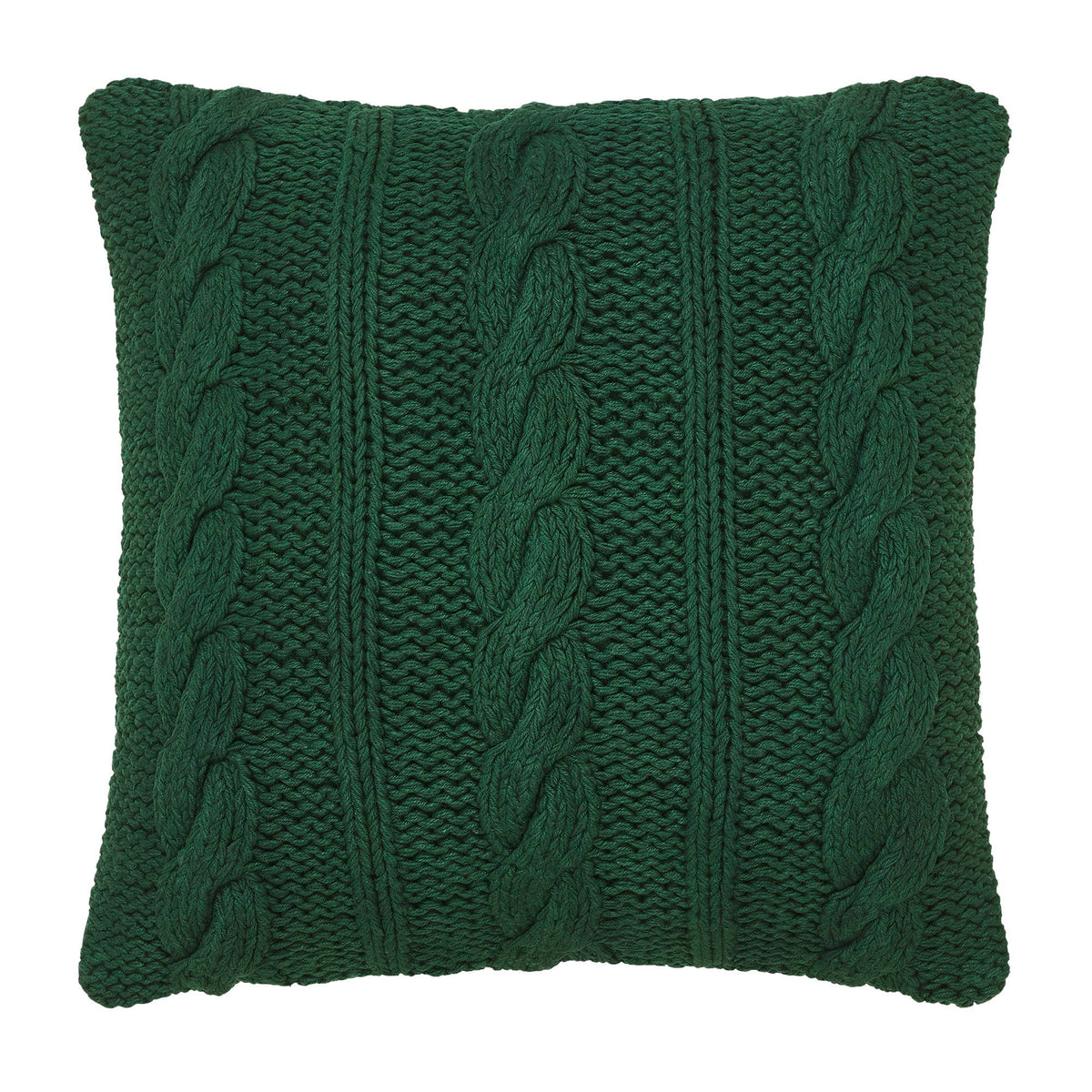 Cable Knit Sweater Pillow Green 18x18