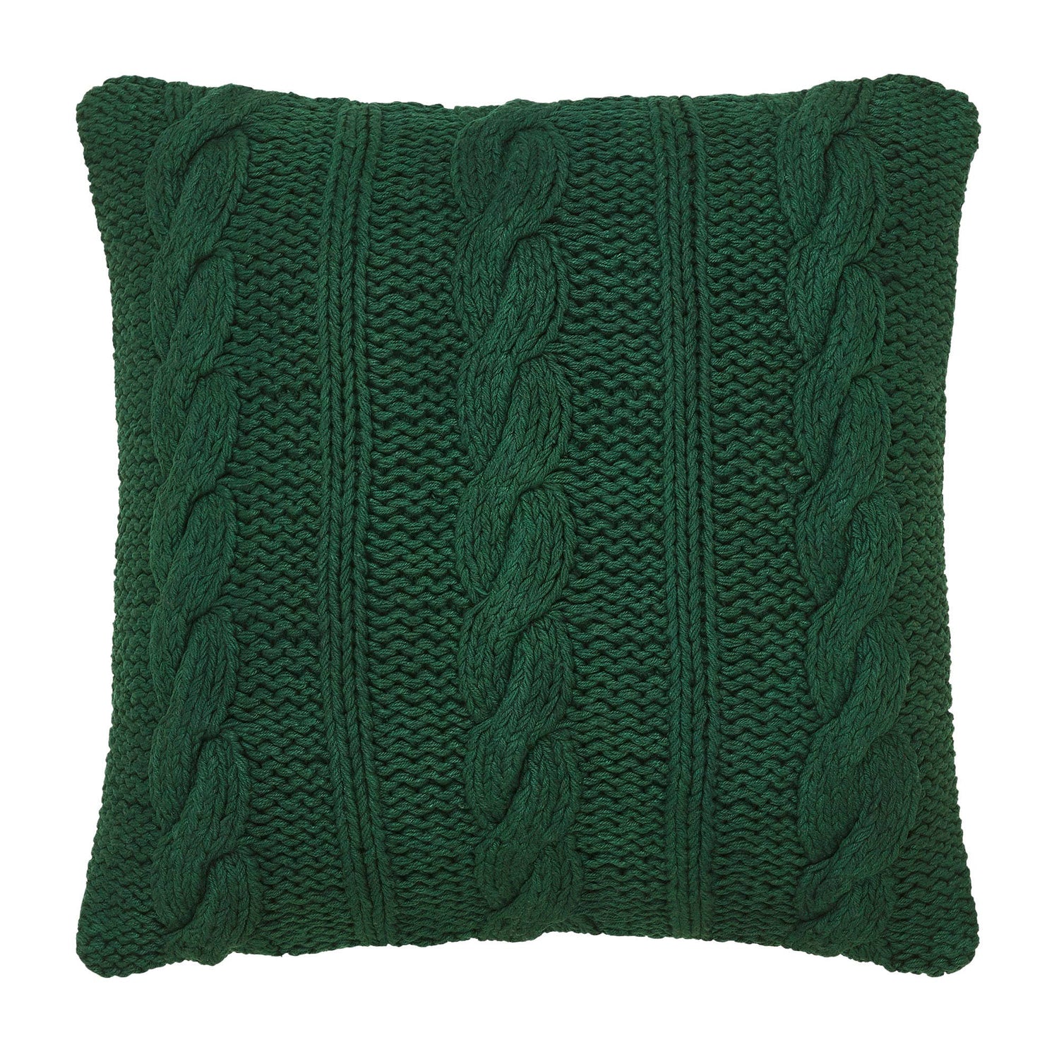 Cable Knit Sweater Pillow Green 18x18