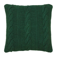 Cable Knit Sweater Pillow Green 18x18