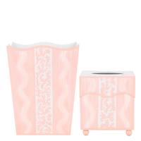 Pink Ikat Wastepaper Basket & Tissue