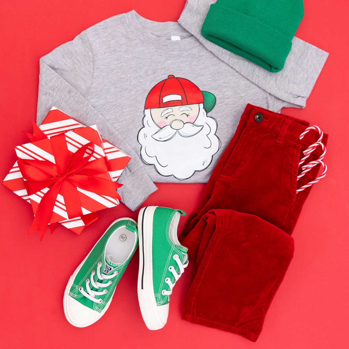 Kids Santa Claus Tee (Various Colors/Long and Short Sleeve Options)