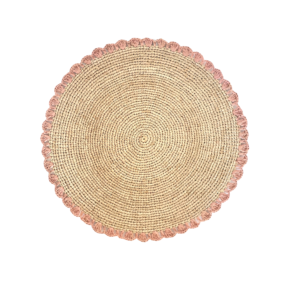Pink Edge Raffia Placemat