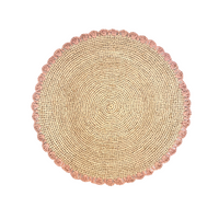 Pink Edge Raffia Placemat
