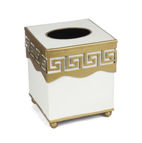 Ivory Greek Key Wastepaper Basket