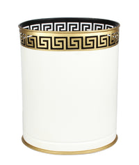 Ivory Greek Key Wastepaper Basket