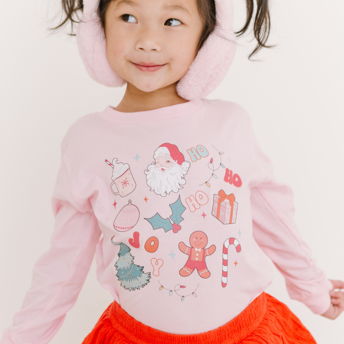 Girls Christmas Favorites Snowman Hot Coco Long Sleeve T-Shirt