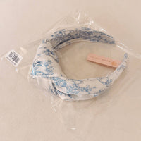 Blue and White Toile Knotted Headband