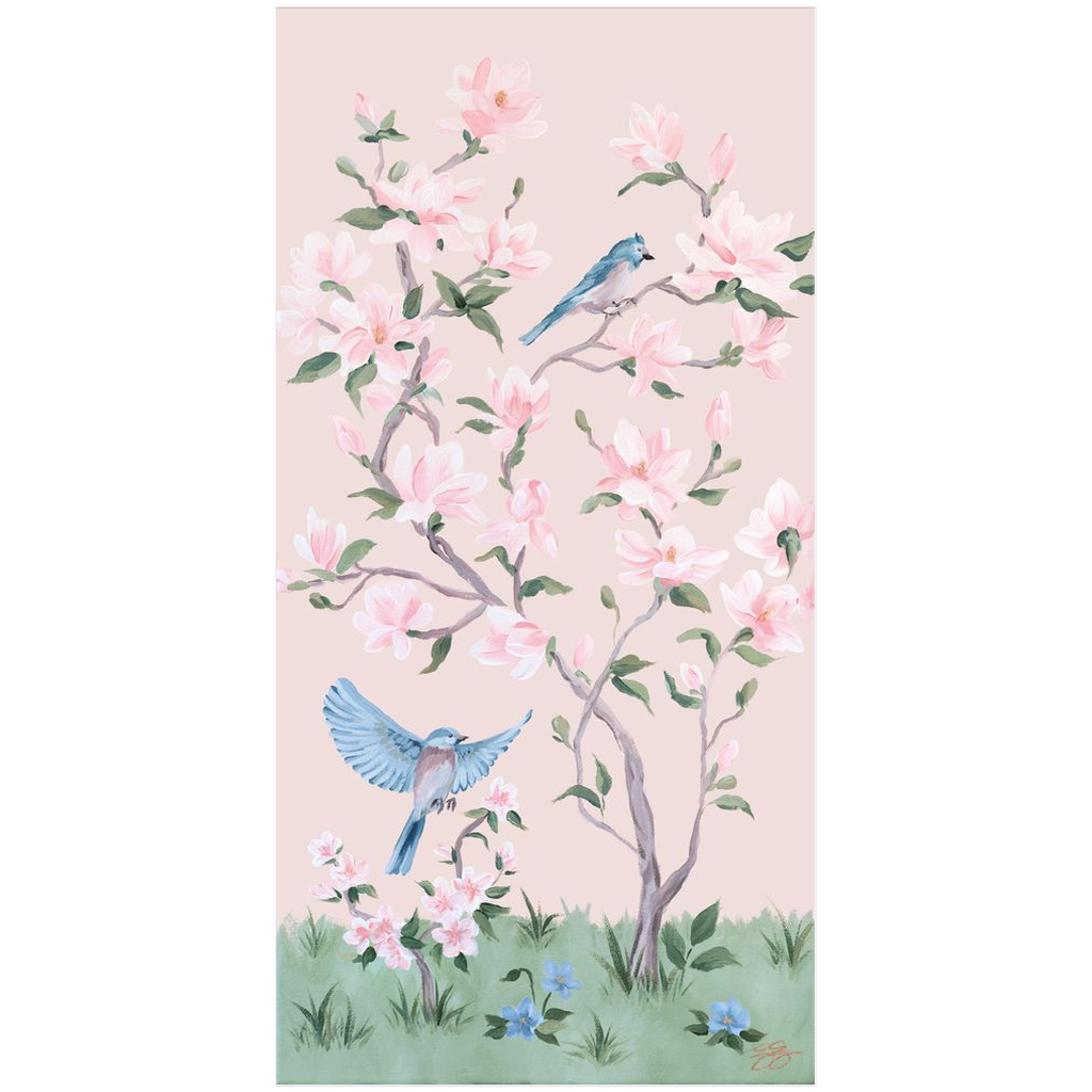 May – Pink Chinoiserie Fine Art Paper Print (Various Sizes)