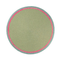 Bright Stripe Hand-Beaded Placemat – Seafoam with Pink