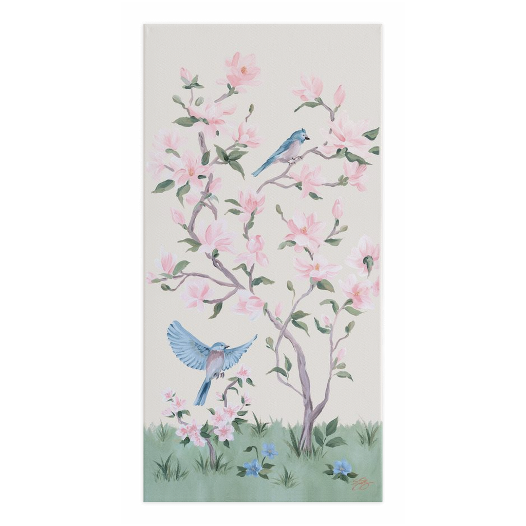 May – Ivory Chinoiserie Canvas Wrap (Various Sizes)