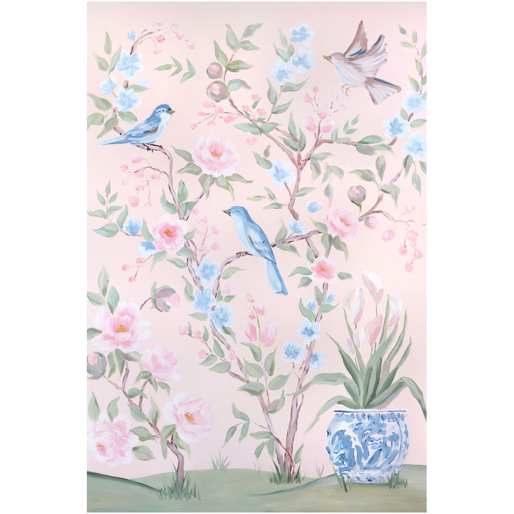 Blush Chinoiserie No. 2 – Fine Art Canvas Print (Various Sizes)