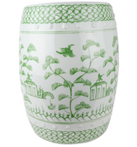 Soft Green Village Scene Garden Seat