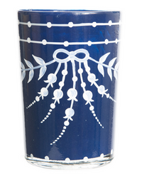 Navy With White Lily of the Valley Bud Vase