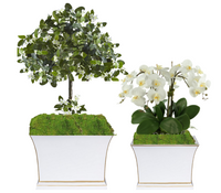 Ivory & Gold Flared Planter (2 Sizes)