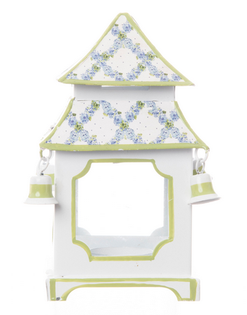 Soft Green Hydrangea Trellis Pagoda Lantern (various sizes)