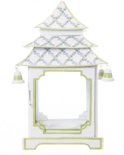Soft Green Hydrangea Trellis Pagoda Lantern (various sizes)