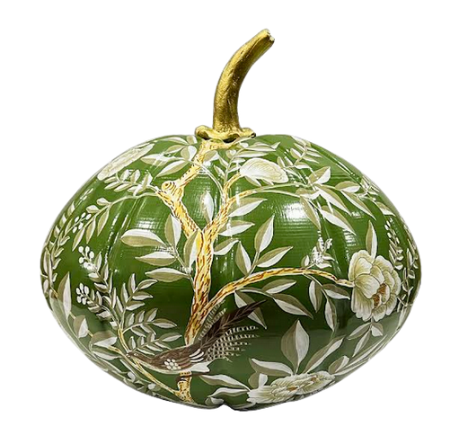 Moss Green Chinoiserie Pumpkin (various sizes)