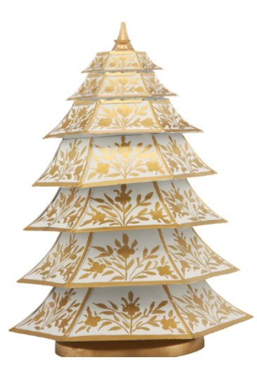 Ivory And Gold Floral Chinoiserie Tree  (Various Sizes)