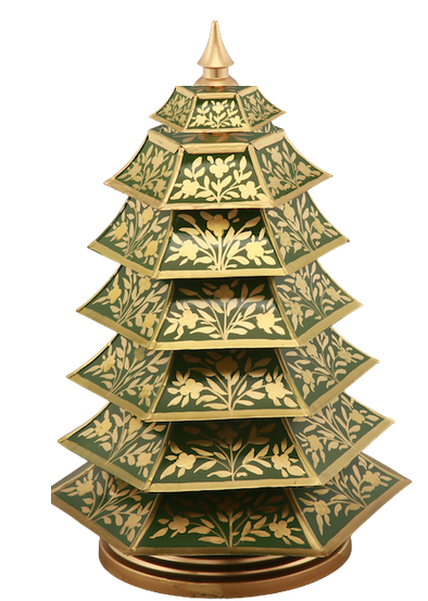 Green And Gold Floral Chinoiserie Tree (Various Sizes)