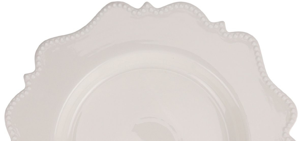 Ivory Beaded Scalloped Charger