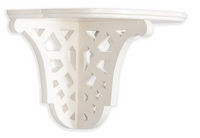 White Solid Wood Fretwork Bracket Wall Shelf