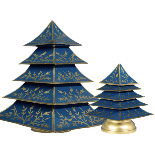 Navy and Gold Branch Chinoiserie Tree (Various Sizes)