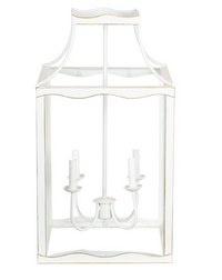 Soft White & Gold Large Lantern