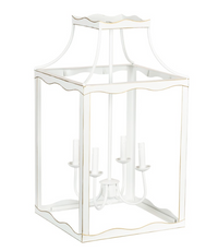 Soft White & Gold Large Lantern