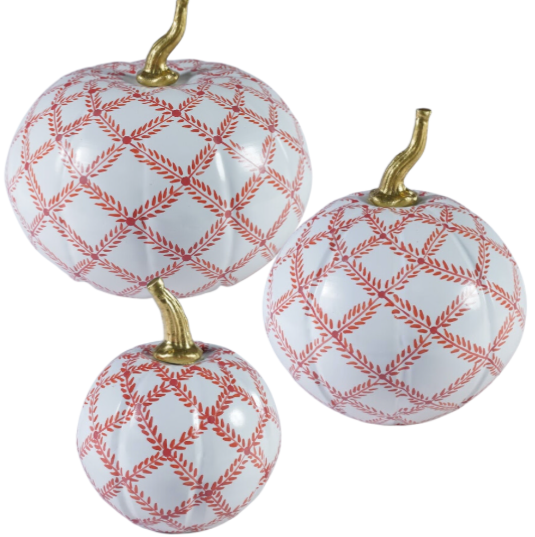 Rusty Red Trellis Pumpkin (various sizes)