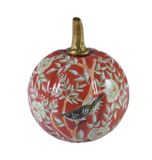 Rusty Red Chinoiserie Pumpkin (various sizes)